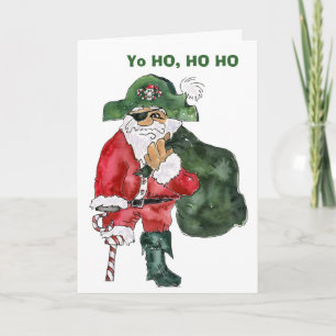 Cartes Pour Fêtes Annuelles Pirate de North Pole Crusty Kringle