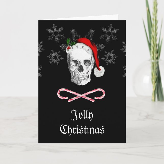 Cartes Pour Fêtes Annuelles Pirate Père Noël Skull Jolly Christmas Card (Devant)