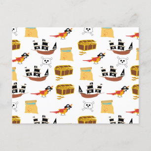Cartes Pour Fêtes Annuelles Pirate Ship Treasure Motif à thème de coffre