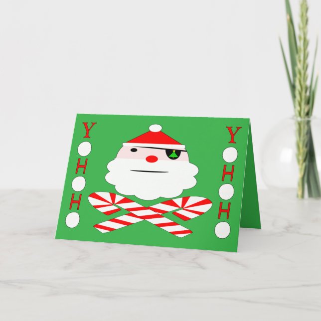 Cartes Pour Fêtes Annuelles pirate yohoho père Noël (Devant)