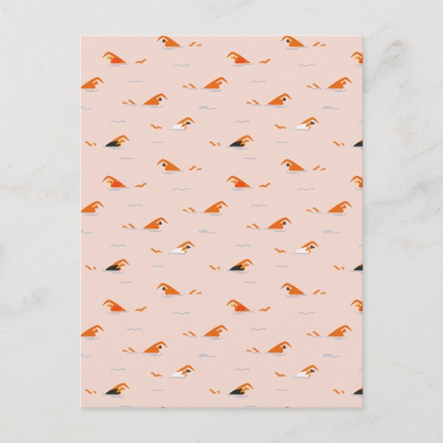 Cartes Pour Fêtes Annuelles Piscine d'été Abstraite de voies (Devant)