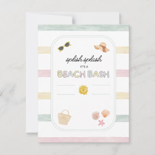 Cartes Pour Fêtes Annuelles Piscine plage moderne Baby shower coloré ou Ki