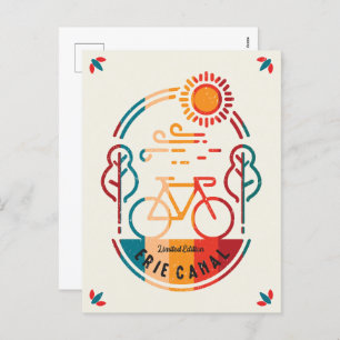 Cartes Pour Fêtes Annuelles Piste cyclable Retro Erie Canal.