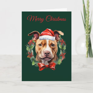 Cartes Pour Fêtes Annuelles Pitbull de Noël