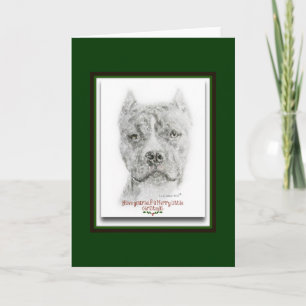 Cartes Pour Fêtes Annuelles Pitbull Terrier américain