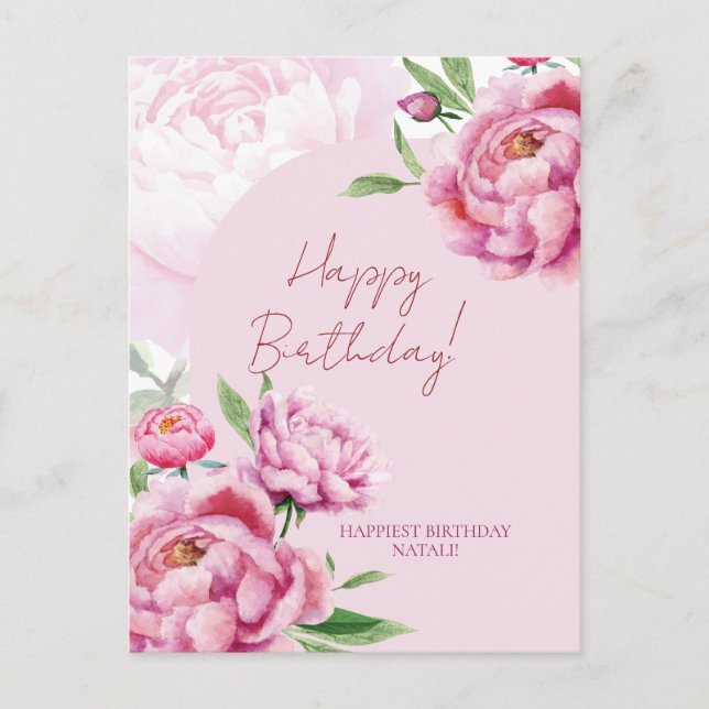 Cartes Pour Fêtes Annuelles Pivoine (Devant)
