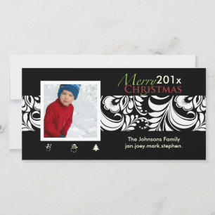 Cartes Pour Fêtes Annuelles PixDezines Bellissimo Damask, Noël