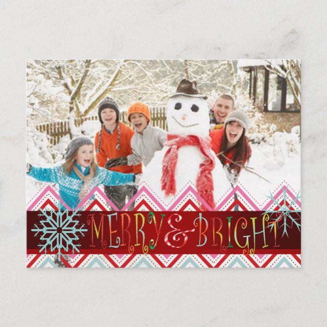 Cartes Pour Fêtes Annuelles PixDezines chevron photo template holiday wishes (Devant)