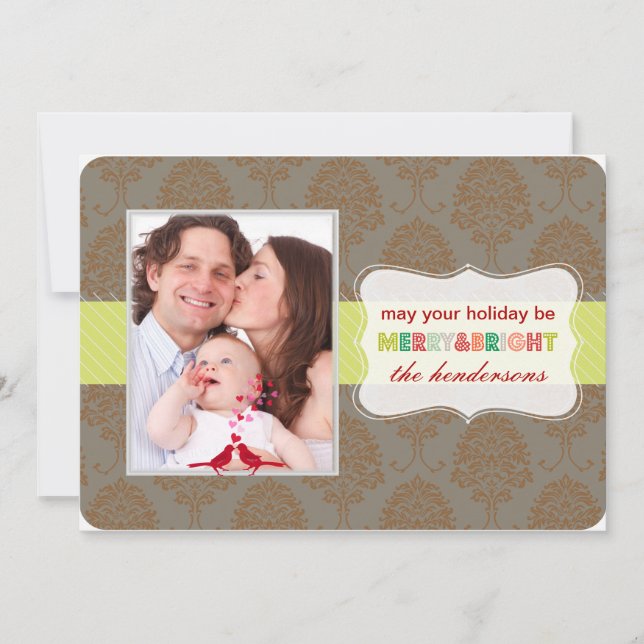 Cartes Pour Fêtes Annuelles PixDezines chic damask/use new template below (Devant)