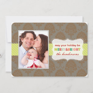 Cartes Pour Fêtes Annuelles PixDezines chic damask/use new template below