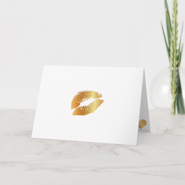 Cartes Pour Fêtes Annuelles PixDezines Kiss, Kiss, Faux Gold Lips/message DO-I (Devant)