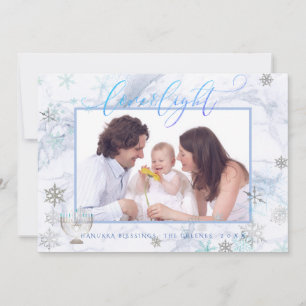 Cartes Pour Fêtes Annuelles PixDezines Love+ Léger Hanoukka Marbre Snowflakes