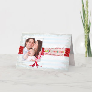 Cartes Pour Fêtes Annuelles PixDezines merry/bright/stripes/DO-IT-YOURSELF cou