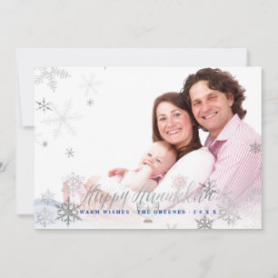 Cartes Pour Fêtes Annuelles PixDezines Snowflakes Hanoukka/Faux Argent