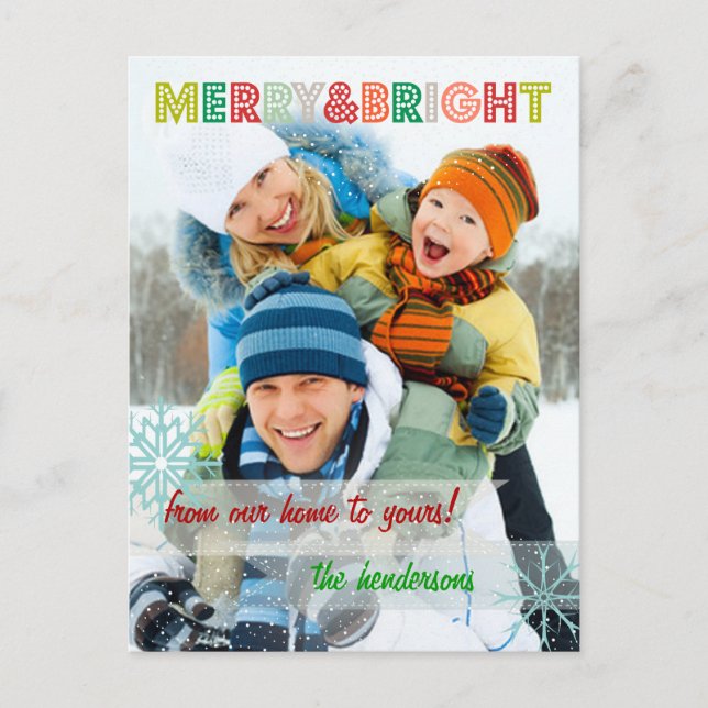 Cartes Pour Fêtes Annuelles PixDezines sprinkles with snow photo template (Devant)