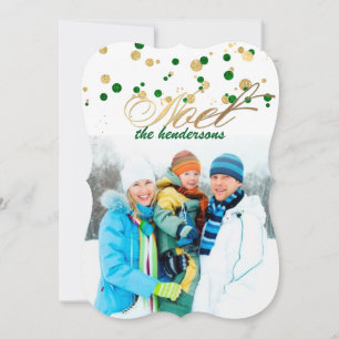 Cartes Pour Fêtes Annuelles PixDezines vert/or/doré/confetti/fête