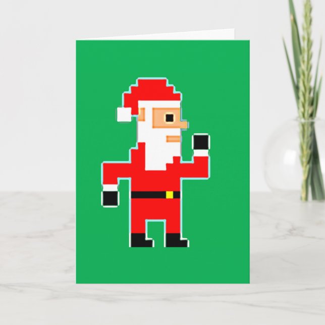 Cartes Pour Fêtes Annuelles Pixel le père noël (Devant)