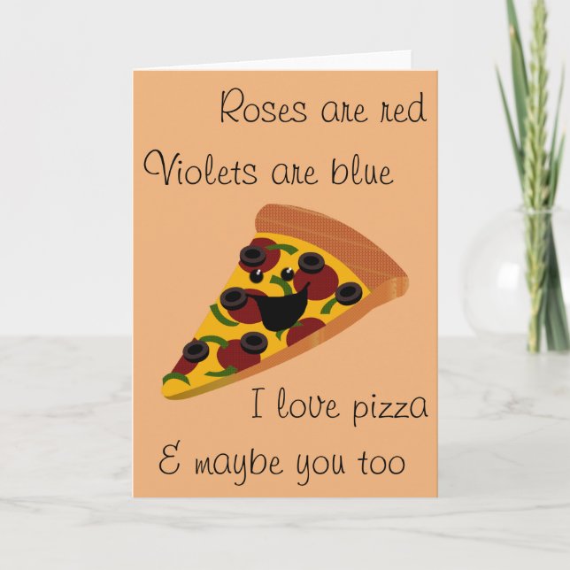 Cartes Pour Fêtes Annuelles Pizza drôle de Valentine (Devant)
