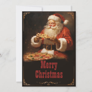 Cartes Pour Fêtes Annuelles Pizza du Père Noël