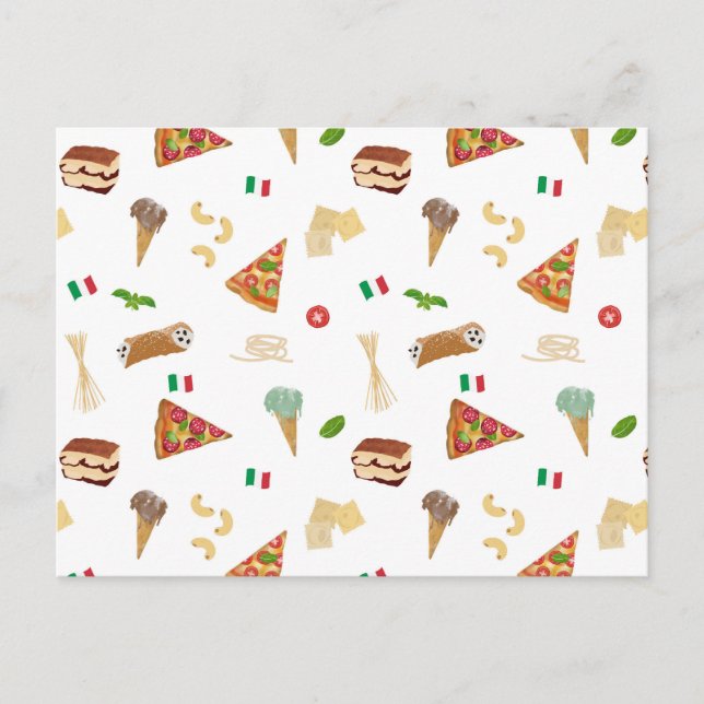 Cartes Pour Fêtes Annuelles Pizza italienne Pâtes Tiramisu Motif (Devant)