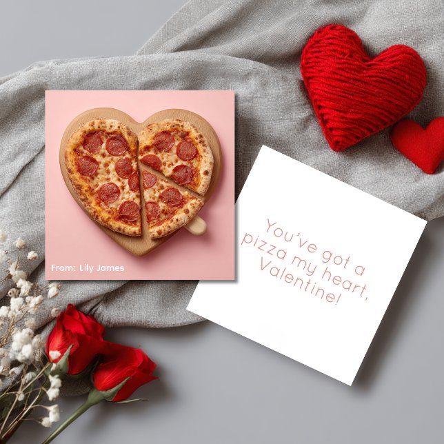 Cartes Pour Fêtes Annuelles Pizza My Heart Valentine’s Day (Créateur téléchargé)