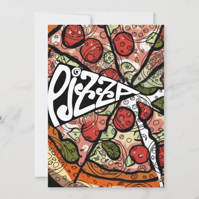 Cartes Pour Fêtes Annuelles Pizza Pie (Devant)
