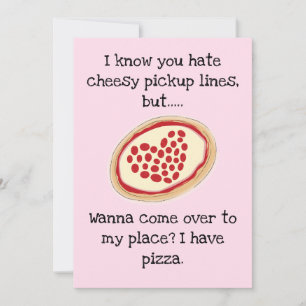 Cartes Pour Fêtes Annuelles Pizza Plat Valentines Cheesy Ligne de Drague