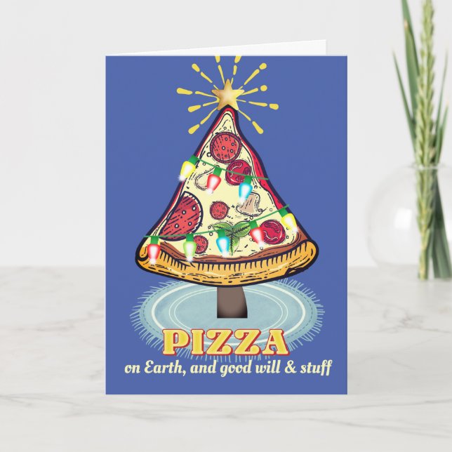 Cartes Pour Fêtes Annuelles Pizza restaurant italien traiteur Christmas Holida (Devant)