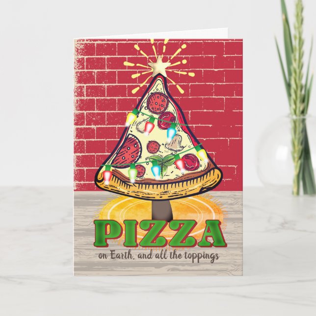Cartes Pour Fêtes Annuelles Pizza restaurant italien traiteur Christmas Holida (Devant)
