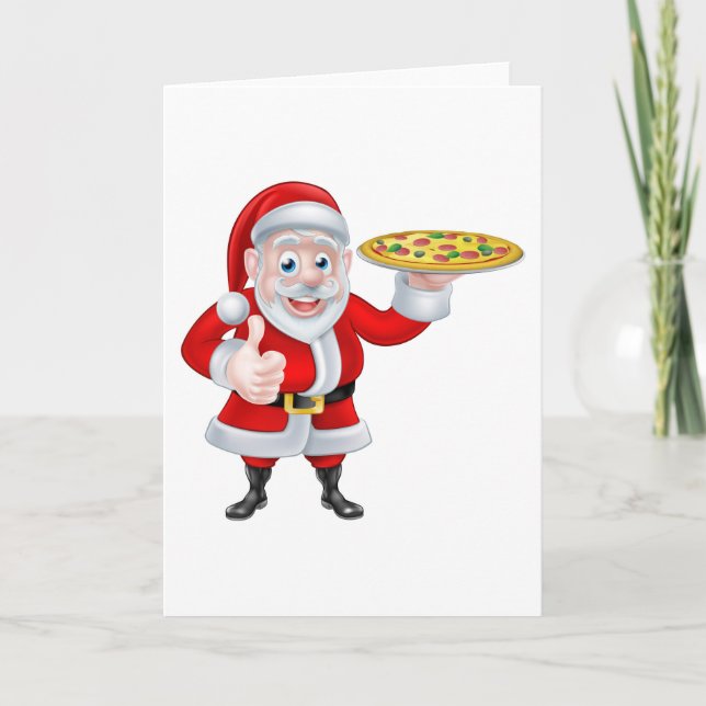 Cartes Pour Fêtes Annuelles Pizza Santa with (Devant)