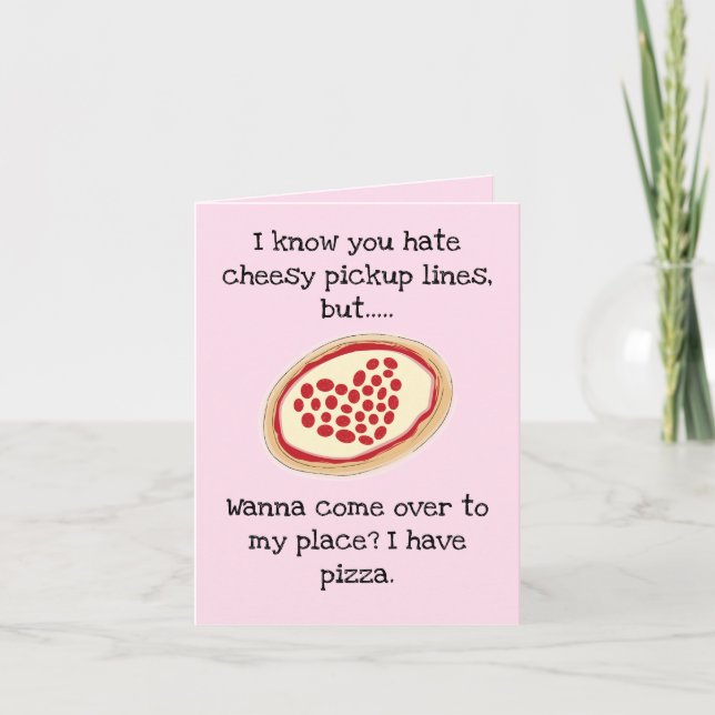 Cartes Pour Fêtes Annuelles Pizza Valentine (Devant)