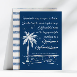Cartes Pour Fêtes Annuelles Plage aux palmiers de Noël Wonderland plus chaud