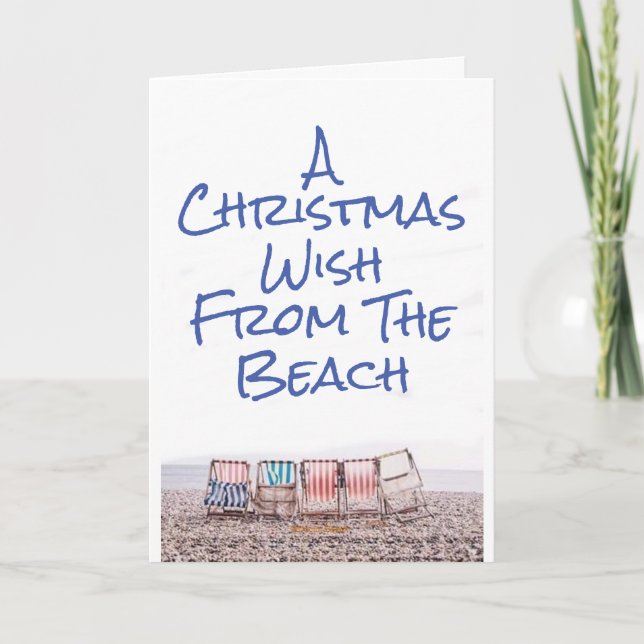 CARTES POUR FÊTES ANNUELLES **PLAGE CHAUDE ET ENSOLEILLÉE NOËL SOUHAITS** (Devant)