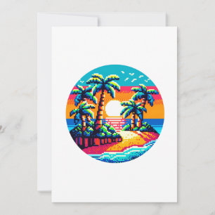 Cartes Pour Fêtes Annuelles Plage de coucher de soleil tropicale Relaxant Pixe
