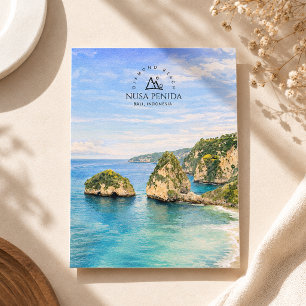 Cartes Pour Fêtes Annuelles Plage de diamants Bali Aquarelle Mer turquoise
