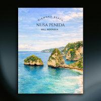 Plage de diamants Bali Aquarelle Mer turquoise