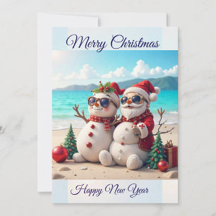 Cartes Pour Fêtes Annuelles Plage de Joyeux Noël 