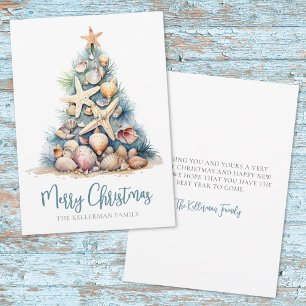 Cartes Pour Fêtes Annuelles Plage de l'Arbre de Noël