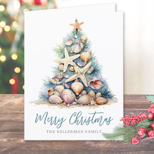 Cartes Pour Fêtes Annuelles Plage de l'Arbre de Noël