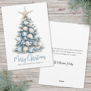 Cartes Pour Fêtes Annuelles Plage de l'Arbre de Noël