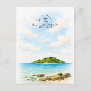 Cartes Pour Fêtes Annuelles Plage de l'île de Jeju – Coréen Voyage à l'aquar