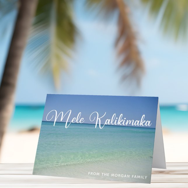 Cartes Pour Fêtes Annuelles Plage de Mele Kalikimaka Photos de Noël Plutôt Océ (Créateur téléchargé)