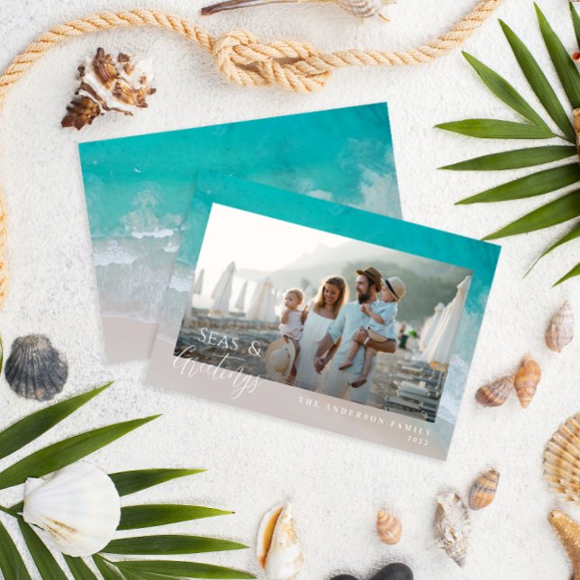 Cartes Pour Fêtes Annuelles Plage de Noël minime (Créateur téléchargé)