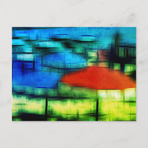 Cartes Pour Fêtes Annuelles Plage effet numérique de style "impression"