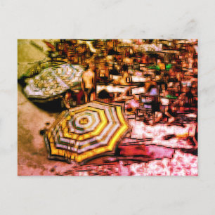 Cartes Pour Fêtes Annuelles Plage effet numérique de style "impression"