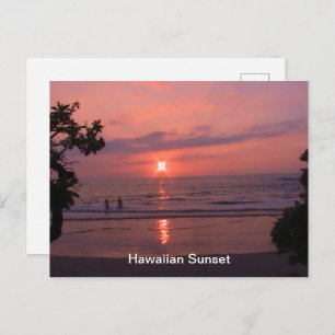Cartes Pour Fêtes Annuelles Plage Hawaiian Sunset Ocean Beach