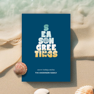 Cartes Pour Fêtes Annuelles Plage Mers et salutations