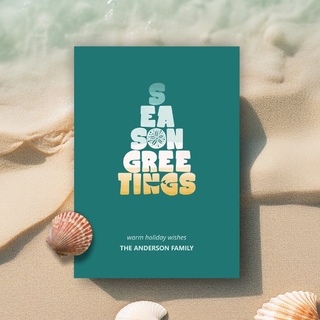 Cartes Pour Fêtes Annuelles Plage Mers et Salutations (Créateur téléchargé)