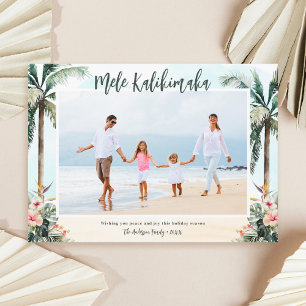Cartes Pour Fêtes Annuelles Plage tropicale Mele Kalikimaka Photo Noël