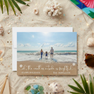 Cartes Pour Fêtes Annuelles Plage Vacances Tropicales Vacances Noël Photo